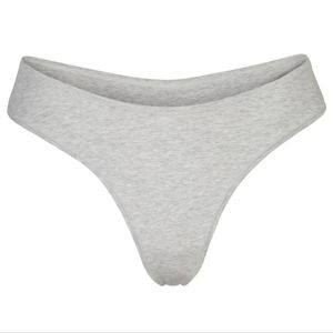SKIMS cotton dipped thong in Heather grey